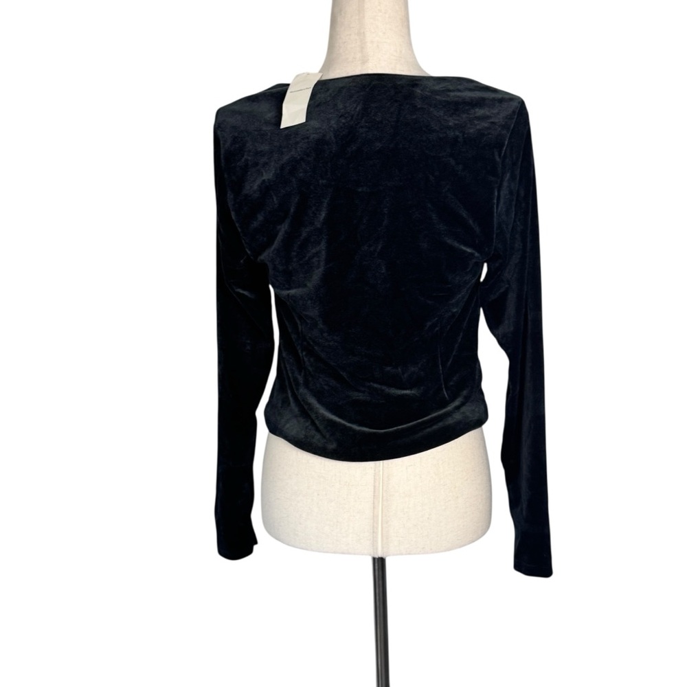 NWT Abercrombie & Fitch long sleeve velvet corset sweetheart crop top size large - Picture 3 of 6